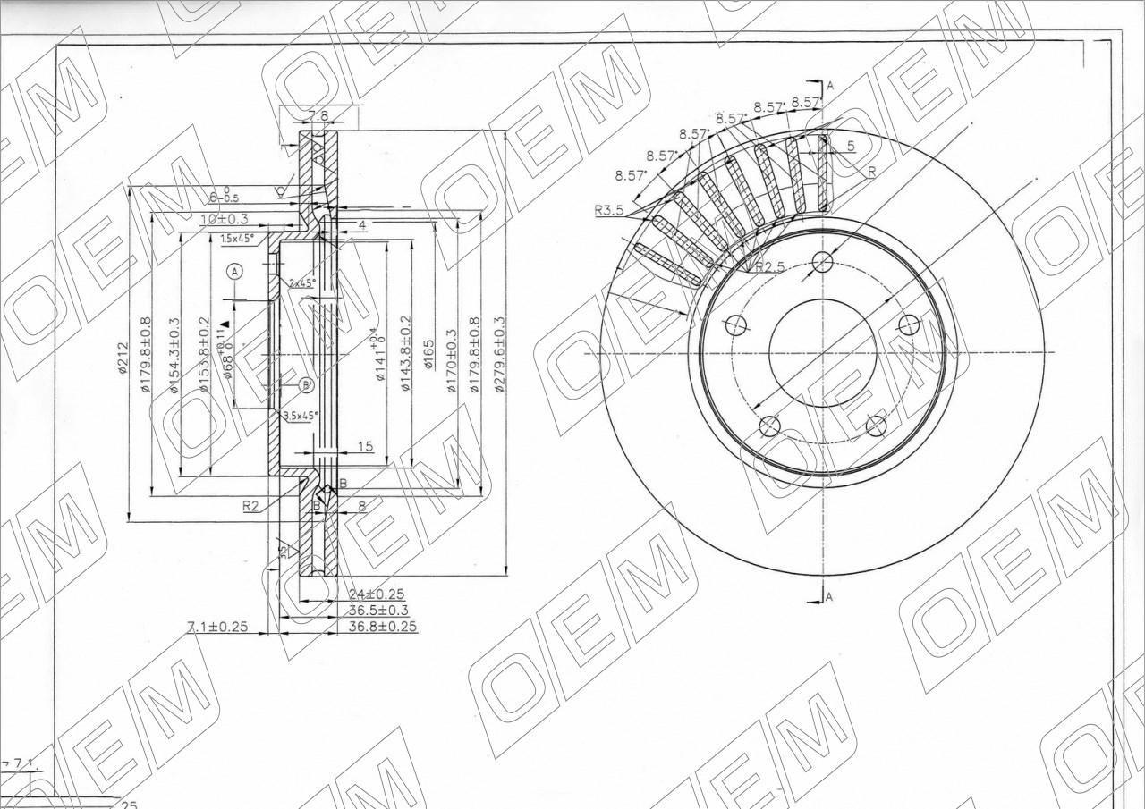 Диск тормозной передний  Nissan  Juke  1 YF15 
