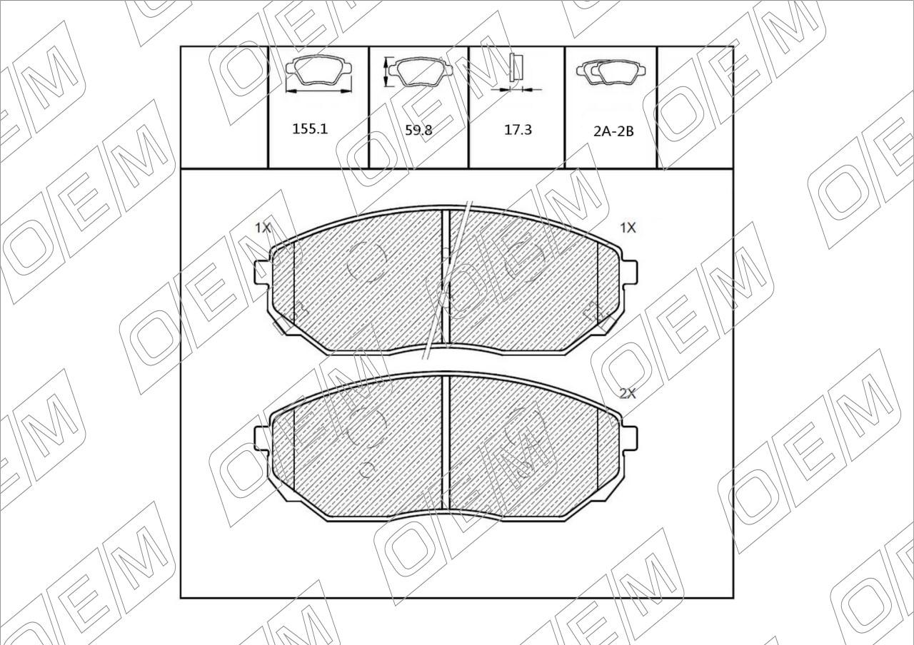 Колодки тормозные дисковые передние  Kia  Sorento  1 BL 
