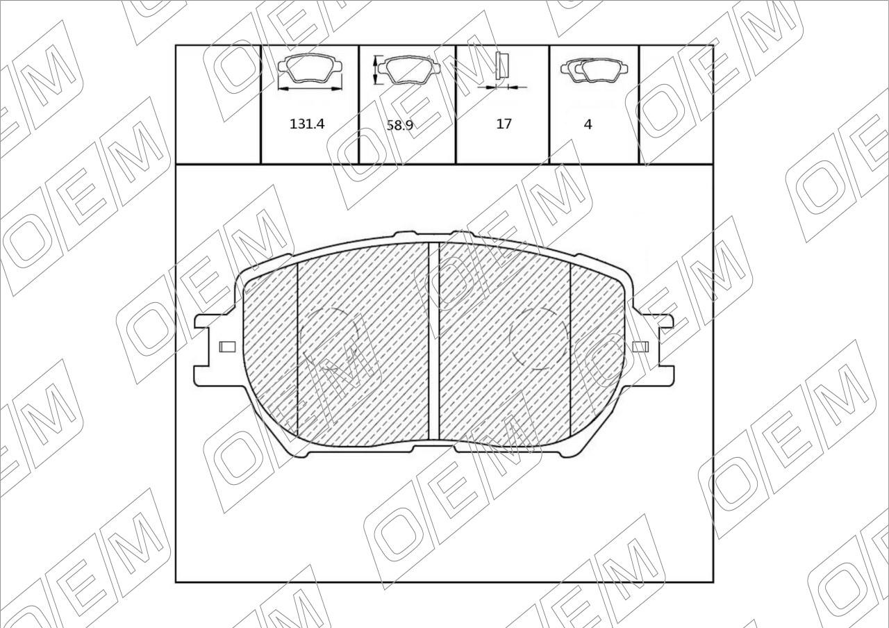 Колодки тормозные дисковые передние  Toyota  Camry  5 ACV30 