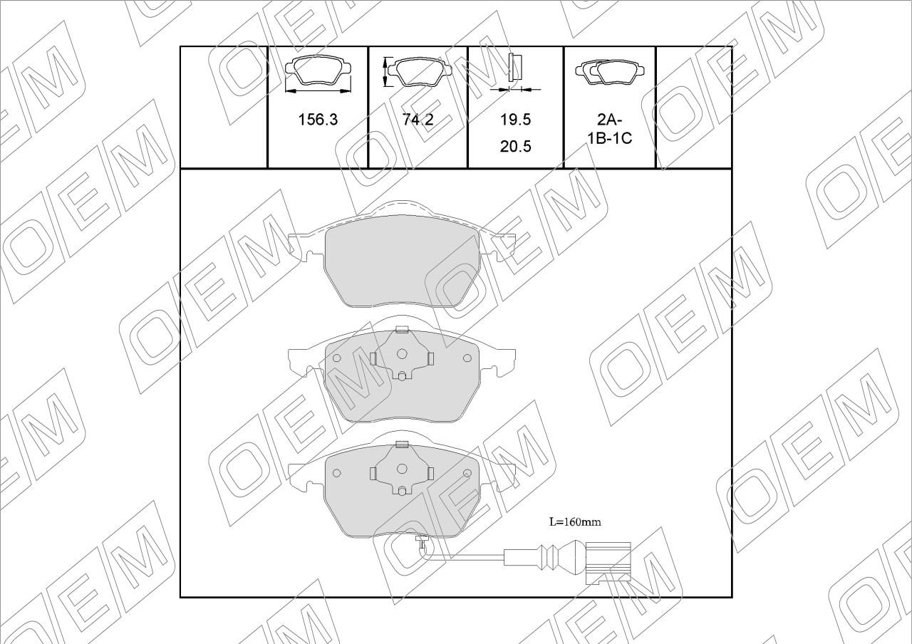 Колодки тормозные дисковые передние  Fiat  Bravo  198 