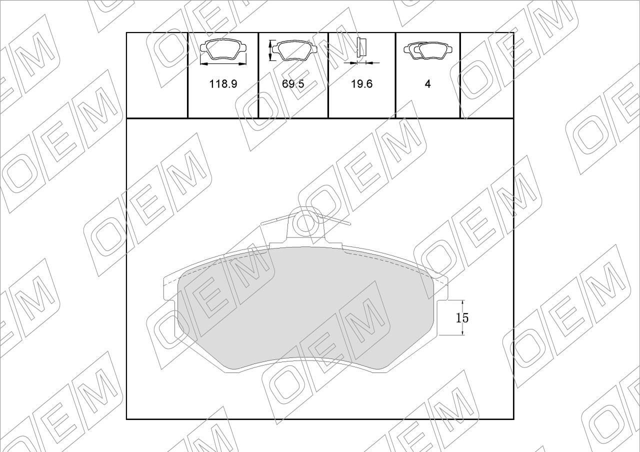 Колодки тормозные дисковые передние  Audi  80  B3 